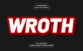 Wroth Red Text Style Effect Royalty Free Stock Photo