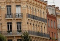 Wrought iron balconies of houses Royalty Free Stock Photo