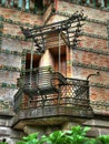 Wrought iron balcony and bench