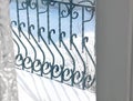 Wrought iron balcony elements. Exterior