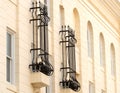 Wrought iron bars around windows