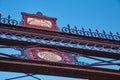 Wrought Iron Bridge Details against Clear Blue Sky in Fort Wayne, Indiana