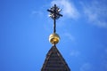 Wrought Iron Cross on Blue Sky Royalty Free Stock Photo