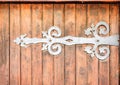 Wrought iron door hinge Royalty Free Stock Photo