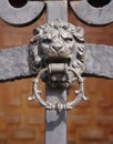 Wrought Iron Door with Lion knocker