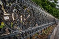 Wrought iron fence along a park in Savanah Georgia.