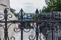 Wrought iron fence detail in Montreal Royalty Free Stock Photo