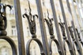 Wrought iron fence detail repeating design Royalty Free Stock Photo