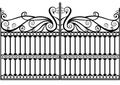 Wrought iron fence or gate vector eps