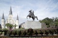 Wrought iron fence Saint Louis Cathedral Statue of Andrew Jackson Royalty Free Stock Photo