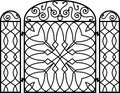 Wrought Iron Fireplace Screen Vector Illustration