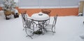 Wrought iron garden table and chairs