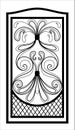 Wrought iron gate. Black metal gate with forged ornaments on a white background. decorated with steel vector entrance to the