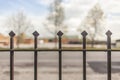 Wrought iron gate detail spikes Royalty Free Stock Photo