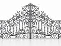 Wrought iron gate isolated on white background. 3D illustration