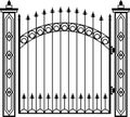 Wrought Iron Gate Pillar Royalty Free Stock Photo