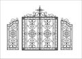 Wrought iron gates for a temple or church. Christian religion pattern. The fence is made of metal. Art hot forging. Vector Royalty Free Stock Photo