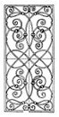 Wrought-Iron Grill Oblong Panel is a 17th century design found in Thuringia, vintage engraving Royalty Free Stock Photo