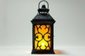 a wrought iron lantern on white isolated background. ai generative Royalty Free Stock Photo