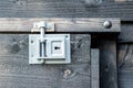 Wrought iron lock old wooden door Royalty Free Stock Photo