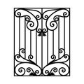 Wrought iron modules, usable as fences, railings, window grilles isolated on white background Royalty Free Stock Photo