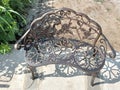 Wrought iron outdoor bench