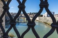 Wrought iron railing of a bridge in Rome, Italy Royalty Free Stock Photo