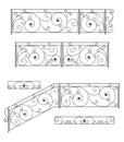 wrought iron stairs railing, fence and grilles