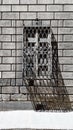 Wrought iron street window in Florence, Italy