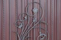 wrought iron texture on brown metal wall Royalty Free Stock Photo