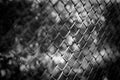 Abstract black and white iron fence with sunset light. Sport courts outdoor activity concept Royalty Free Stock Photo