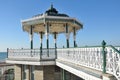 Wrought metal bandstand by sea