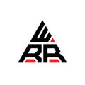 WRR triangle letter logo design with triangle shape. WRR triangle logo design monogram. WRR triangle vector logo template with red Royalty Free Stock Photo