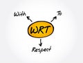 WRT - With Respect To acronym, concept background Royalty Free Stock Photo