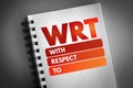 WRT - With Respect To acronym