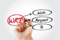 WRT - With Respect To acronym Royalty Free Stock Photo