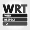 WRT - With Respect To acronym concept Royalty Free Stock Photo