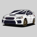 WRX Sti white Royalty Free Stock Photo