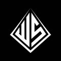 WS logo letters monogram with prisma shape design template