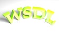 WSDL green bent write on white background - 3D rendering illustration Royalty Free Stock Photo