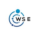 WSE letter technology logo design on white background. WSE creative initials letter IT logo concept. WSE letter design Royalty Free Stock Photo
