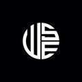 WSE logo WSE icon WSE monogram WSE letter minimalist Circle flat Unique modern abstract logo design Royalty Free Stock Photo