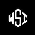 WSI letter logo design with polygon shape. WSI polygon and cube shape logo design. WSI hexagon vector logo template white and Royalty Free Stock Photo