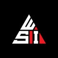 WSI triangle letter logo design with triangle shape. WSI triangle logo design monogram. WSI triangle vector logo template with red Royalty Free Stock Photo
