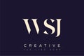 WSJ abstract letter logo design Royalty Free Stock Photo