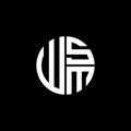 WSM logo WSM icon WSM monogram WSM letter minimalist Circle flat Unique modern abstract logo design Royalty Free Stock Photo