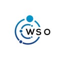 WSO letter technology logo design on white background. WSO creative initials letter IT logo concept. WSO letter design Royalty Free Stock Photo