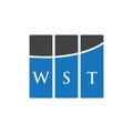 WST letter logo design on black background. WST creative initials letter logo concept. WST letter design Royalty Free Stock Photo