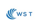 WST letter logo design on white background. WST creative circle letter log Royalty Free Stock Photo