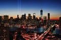 WTC 9/11 Tribute In Light Royalty Free Stock Photo